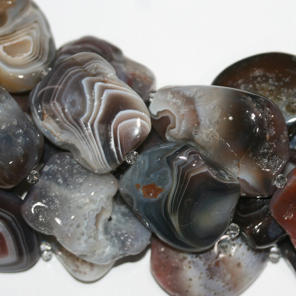 16" St Botswana Agate Smooth Nugget Beads 35-45mm.Approx.-Strand 40cm. - Hard Gems