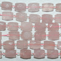 Perles prismatiques à facettes en quartz rose St 15" (16 x 12 mm) - Fil de 39 cm
