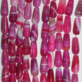 Perles en goutte lisses en agate St Fuchsia Stripe 15" 20x8mm.-Rig 39cm.
