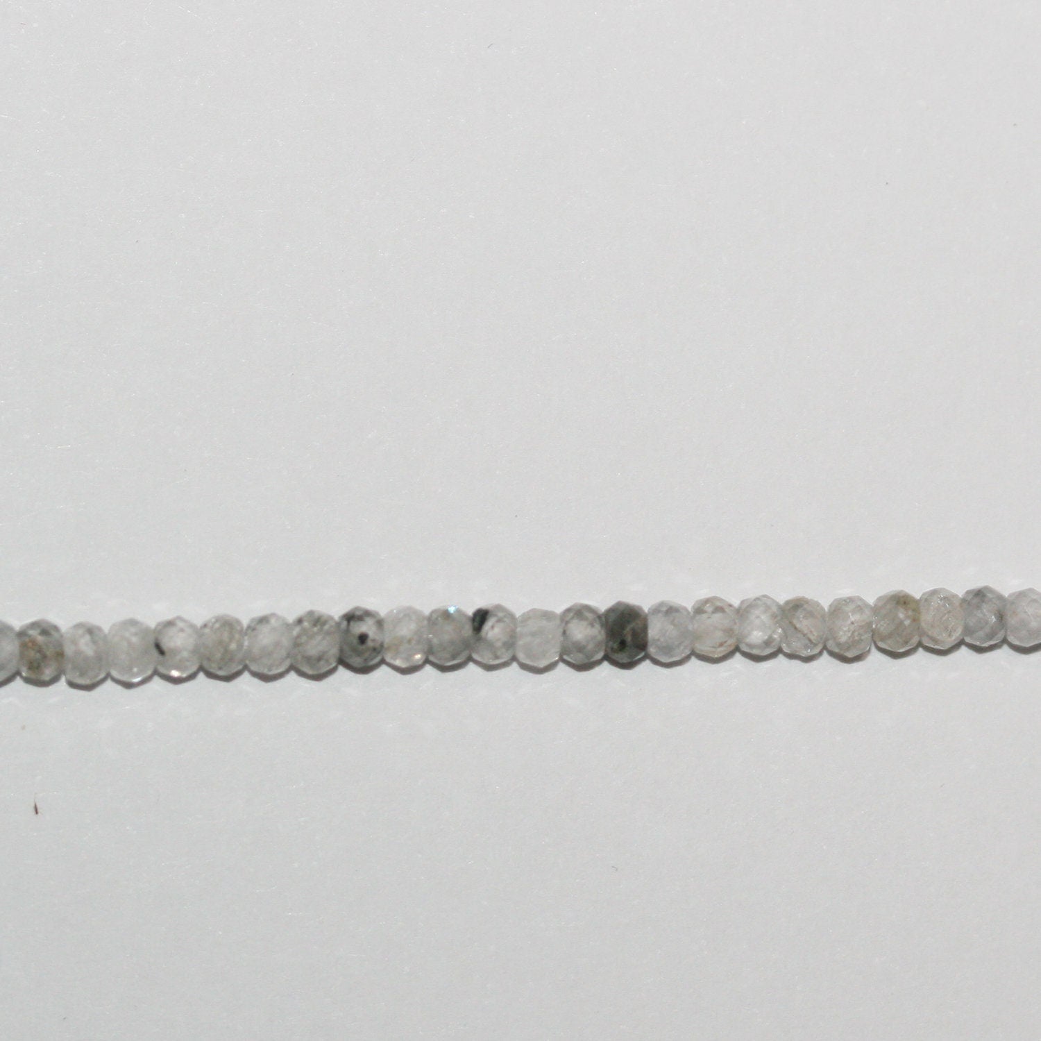 Perles rondelles à facettes en zircon gris St 15" 3x2mm.-Rig 39cm.