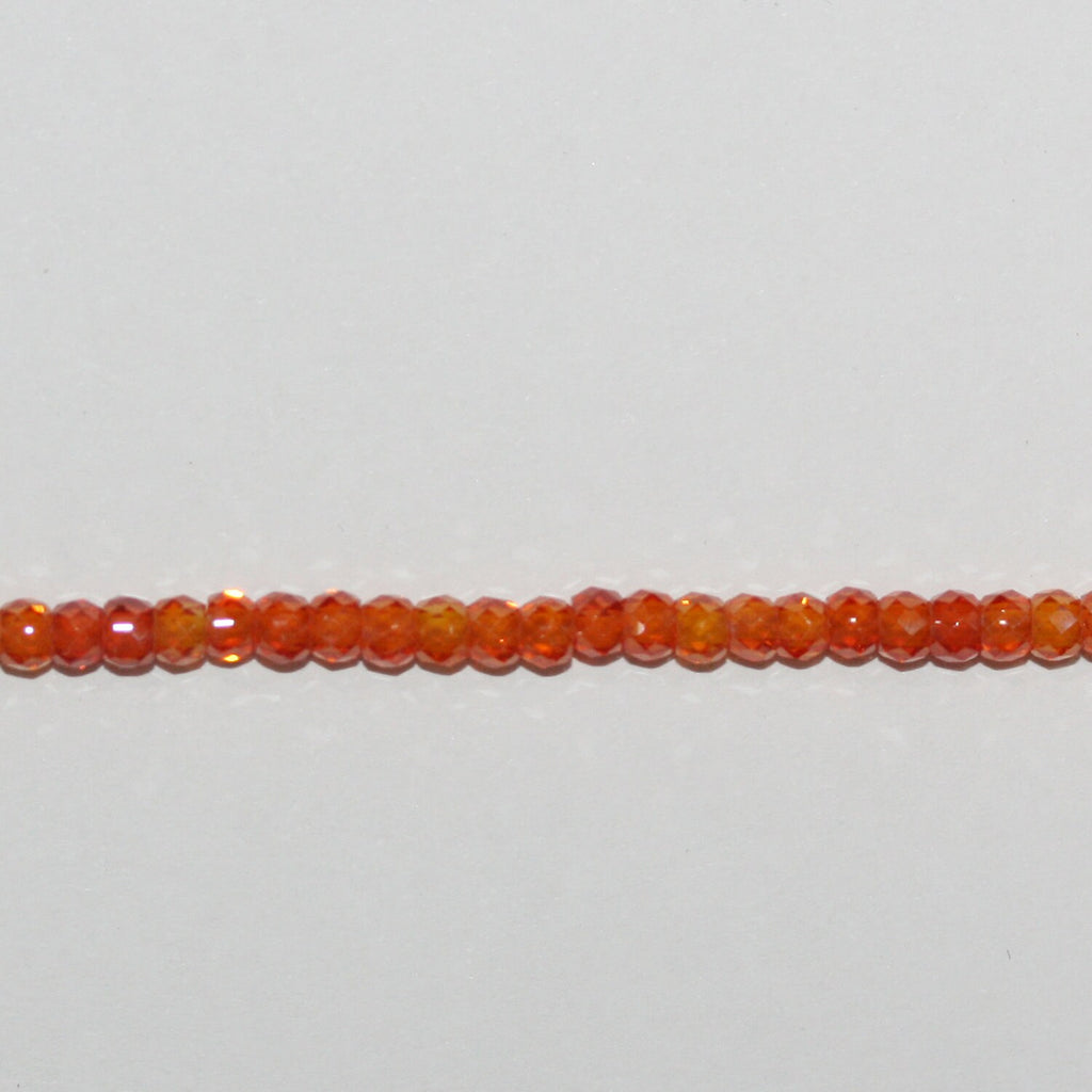 13" St Orange Cubic Zirconia Faceted Rondelle Beads 3x2mm.Strand 37cm.