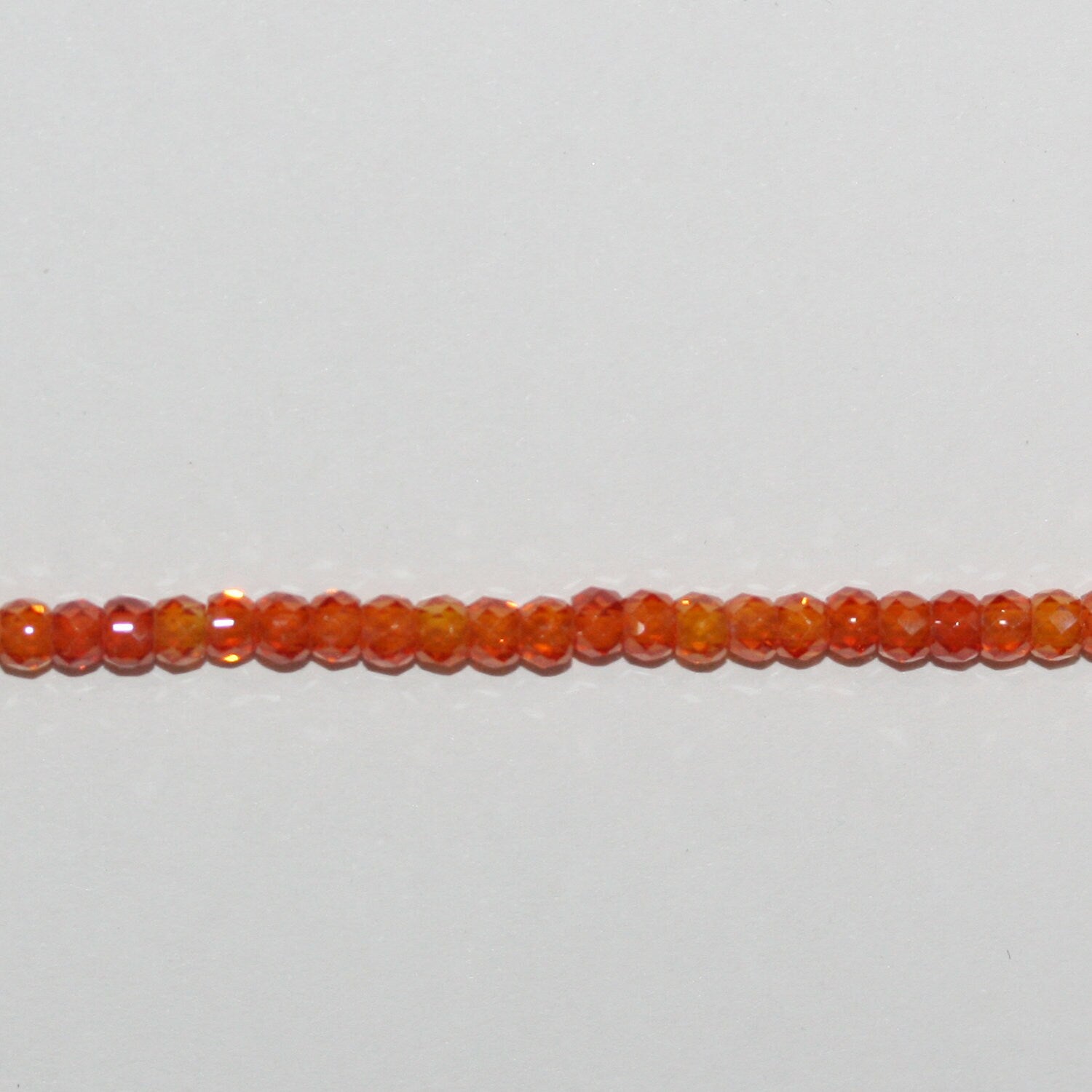 13" St Orange Cubic Zirconia Faceted Rondelle Beads 3x2mm.Strand 37cm.