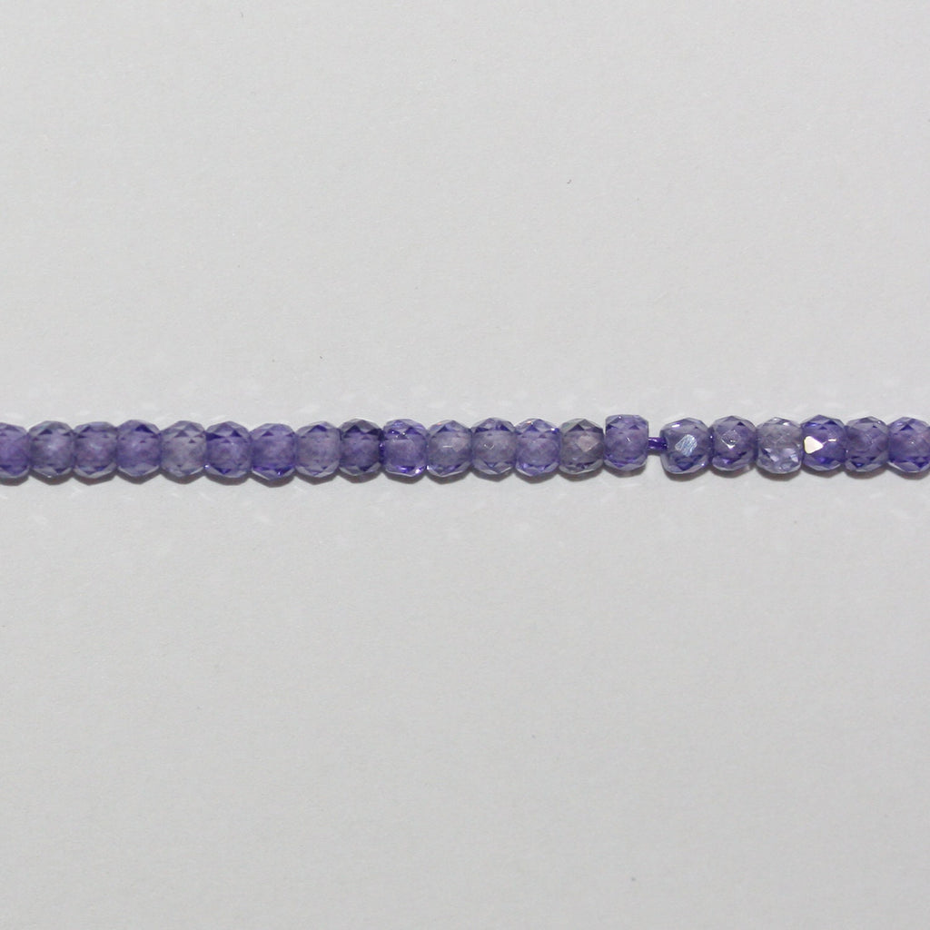 13" St Purple Cubic Zirconia Faceted Rondelle Beads 2.5x2mm.Strand 37cm.
