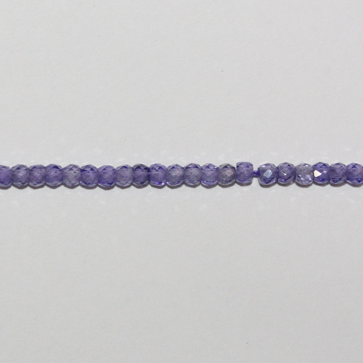 13" St Purple Cubic Zirconia Faceted Rondelle Beads 2.5x2mm.Strand 37cm.