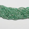 15" Perles rondes à facettes St Emerald 2 mm.-Rig 39 cm.