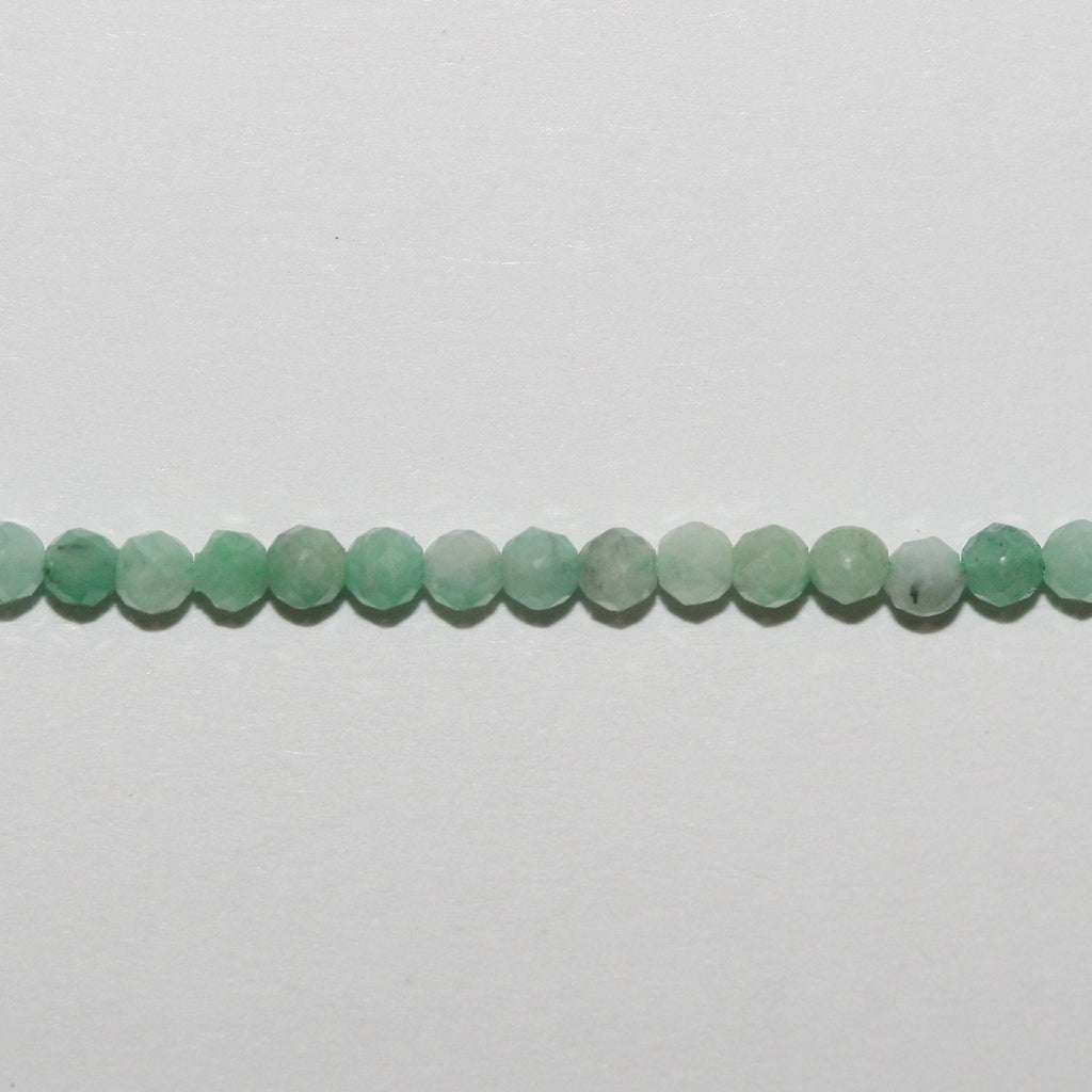 15" Perles rondes à facettes St Emerald 2 mm.-Rig 39 cm.