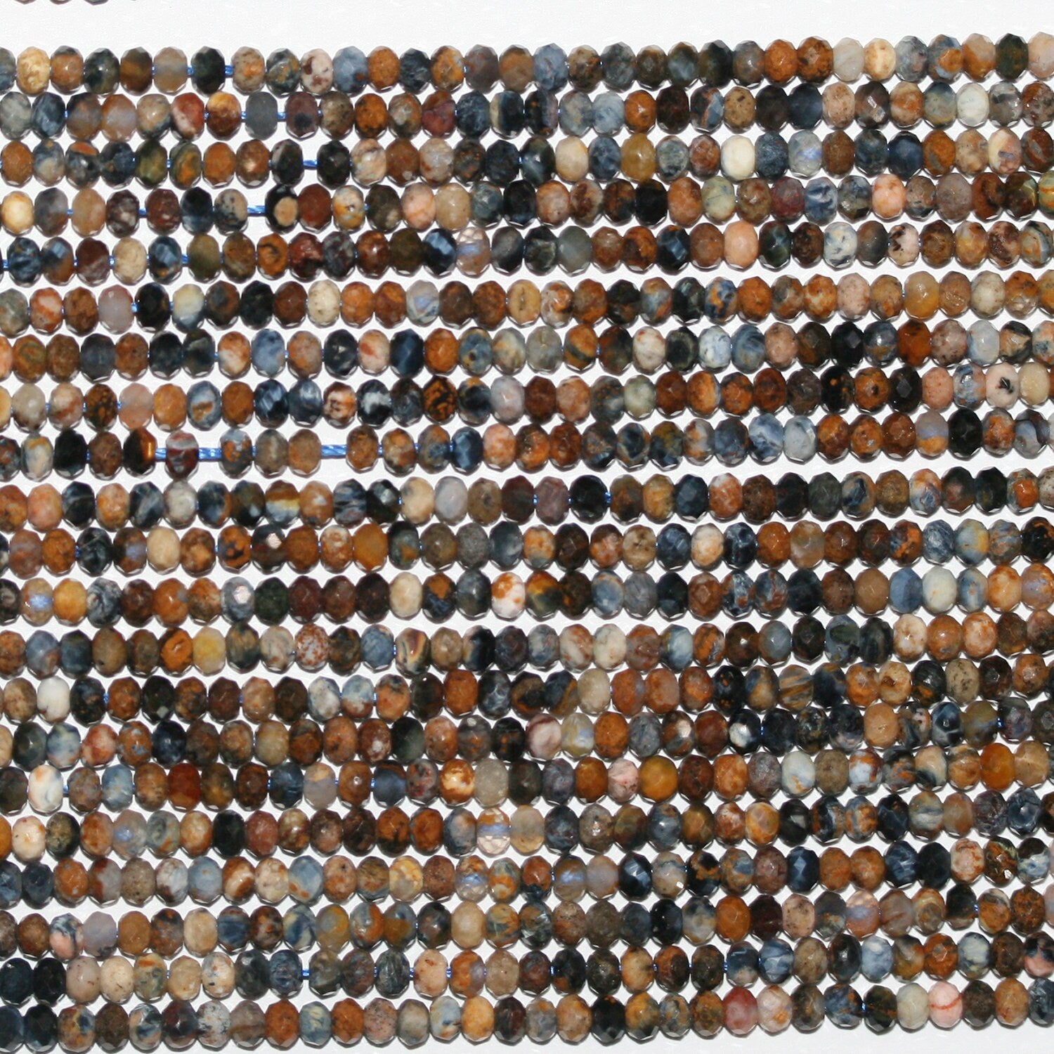 Perles rondelles à facettes en pierre de Sainte-Piété 15" 3x2mm.-Rig 39cm.