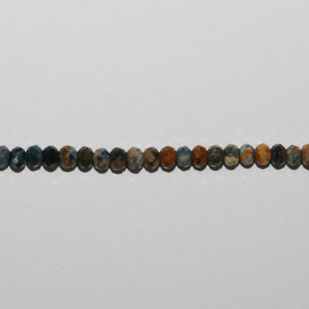 Perles rondelles à facettes en pierre de Sainte-Piété 15" 3x2mm.-Rig 39cm.