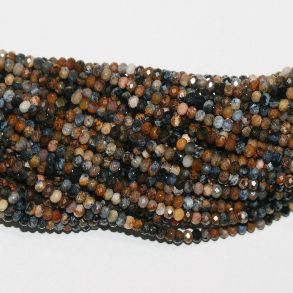 Perles rondelles à facettes en pierre de Sainte-Piété 15" 3x2mm.-Rig 39cm.