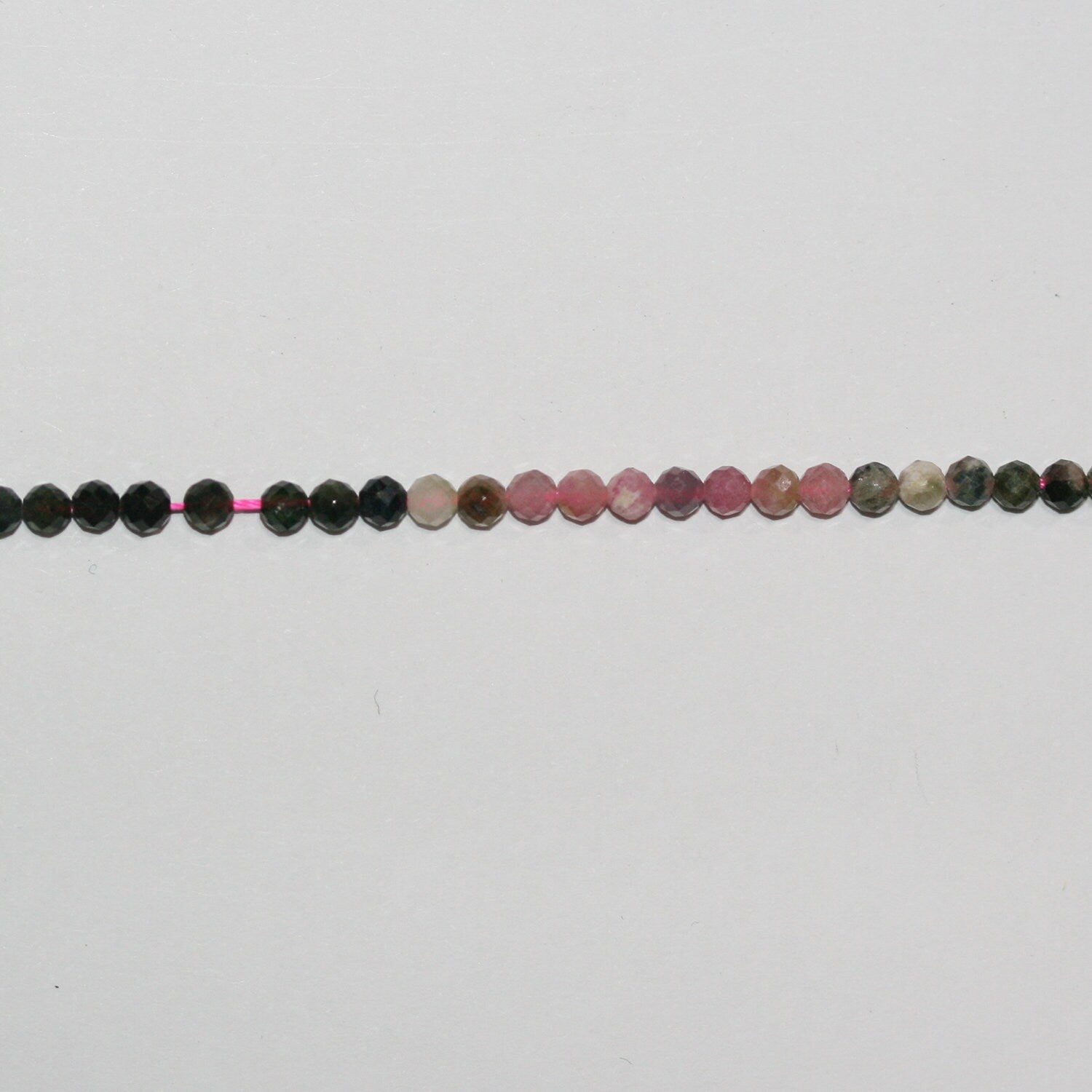 Cuentas redondas facetadas de turmalina St. de 16", 3-3,5 mm, hilo de 40 cm.