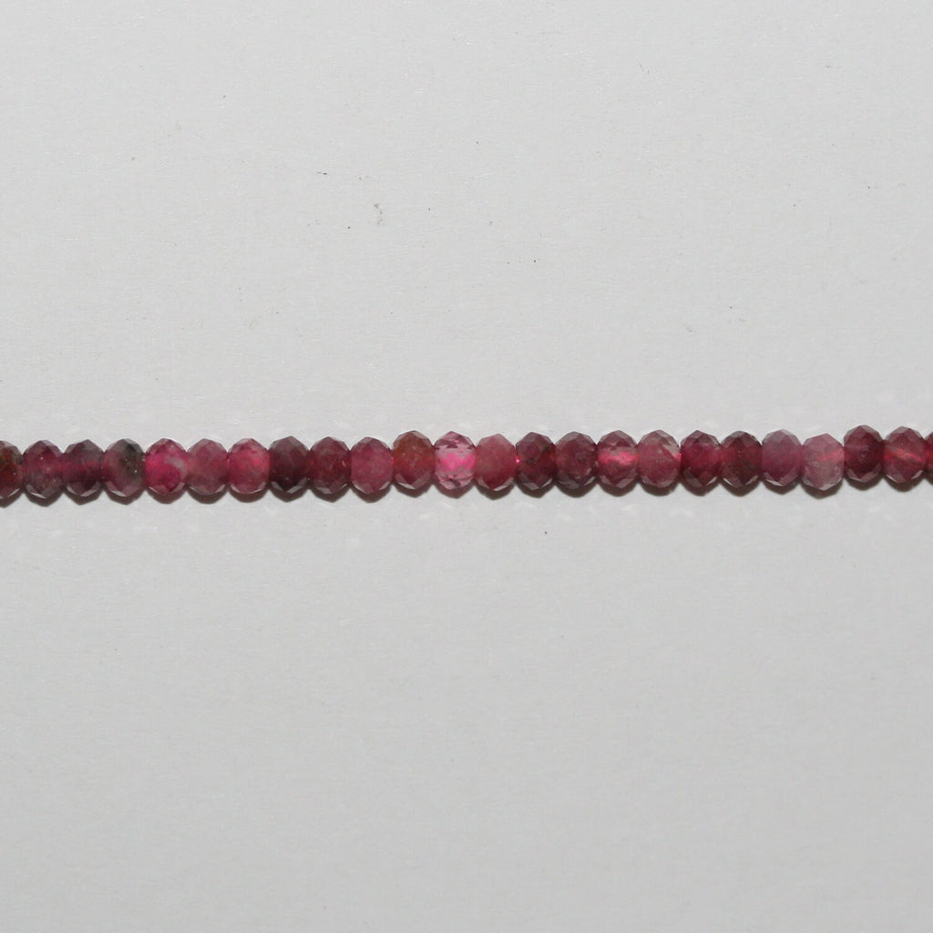 Perles rondelles à facettes St Ruby 15" 3x2,5mm.-Rig 39cm.