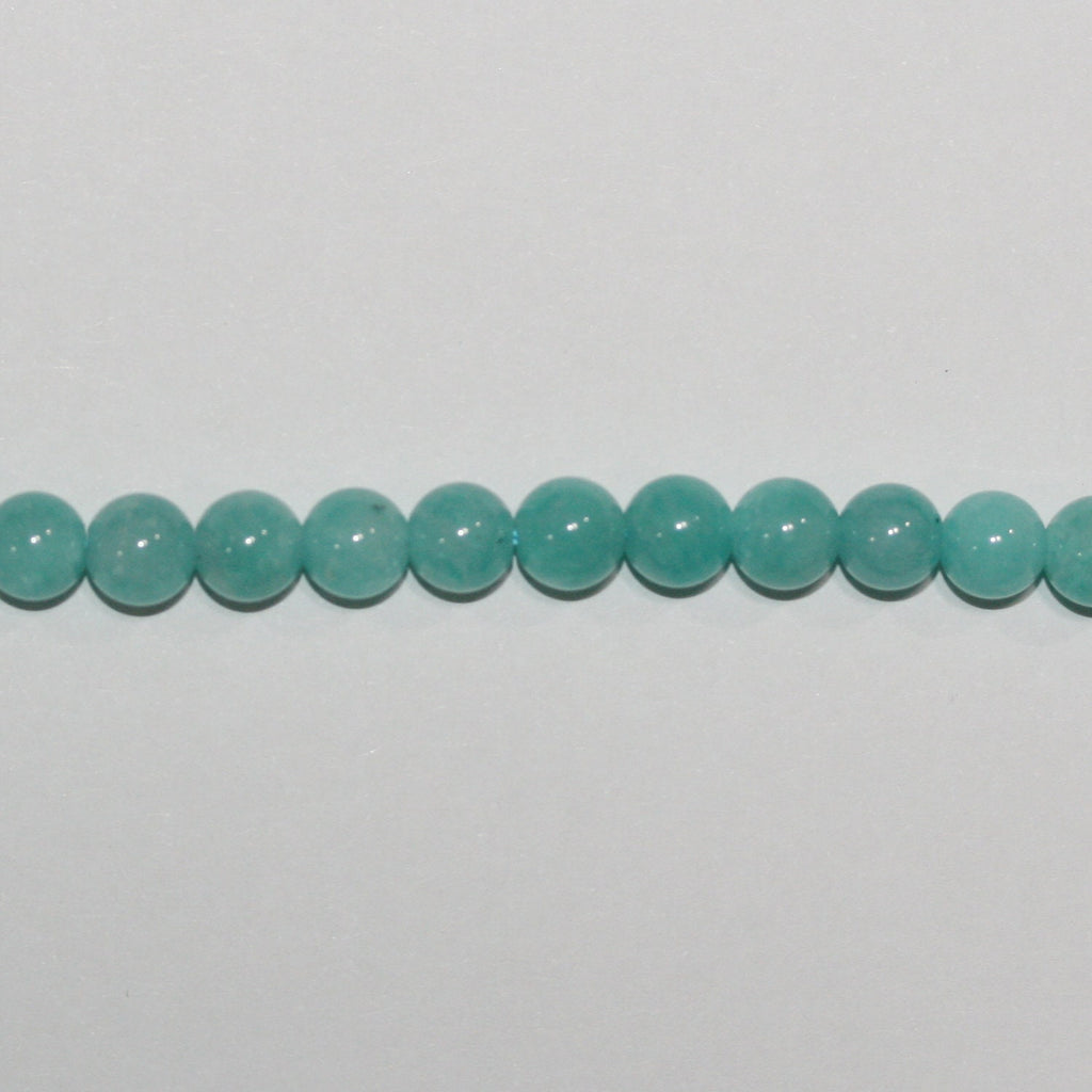 Perles rondes lisses en amazonite péruvienne St 15" 6-6,5 mm.-Rig 39 cm.