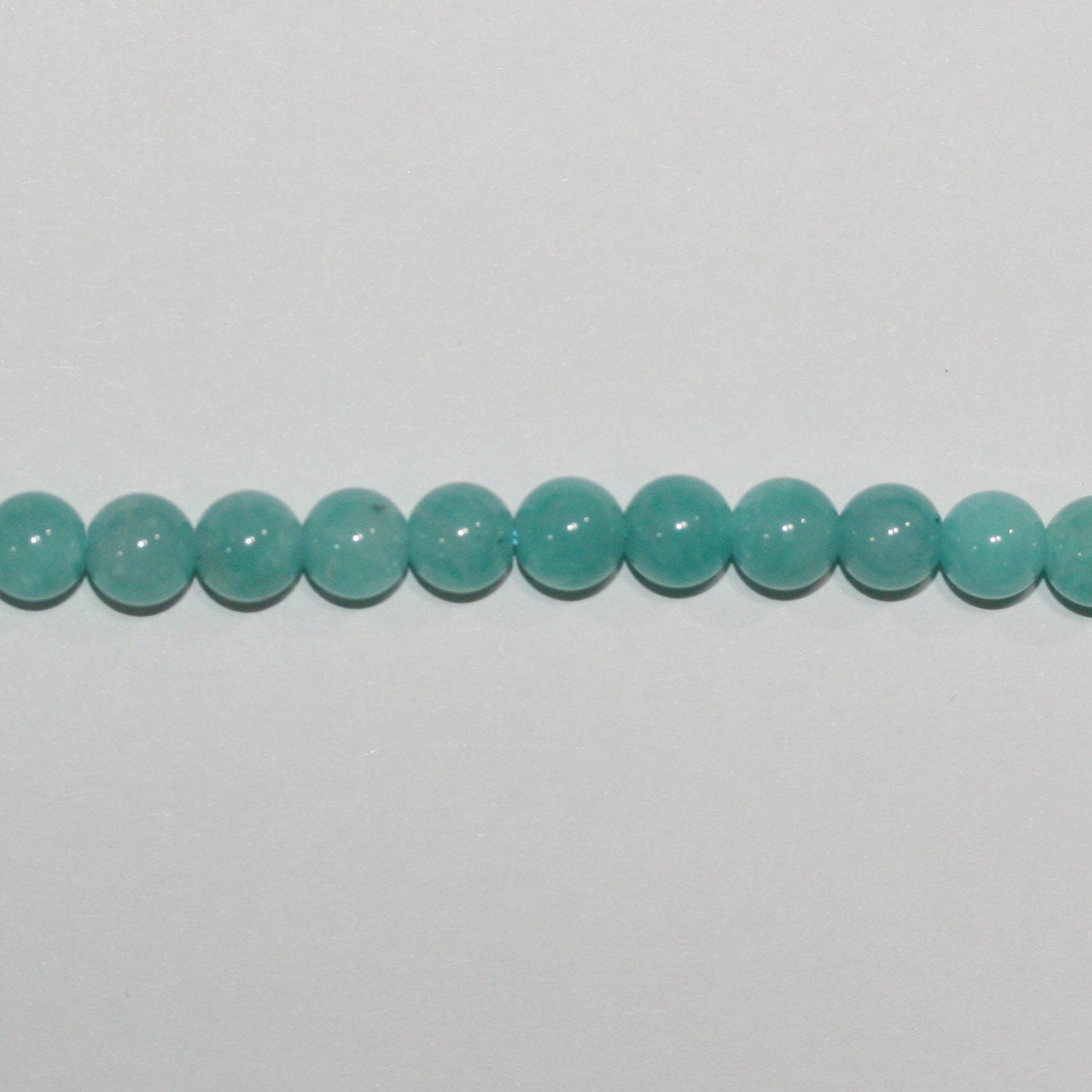 Perles rondes lisses en amazonite péruvienne St 15" 6-6,5 mm.-Rig 39 cm.