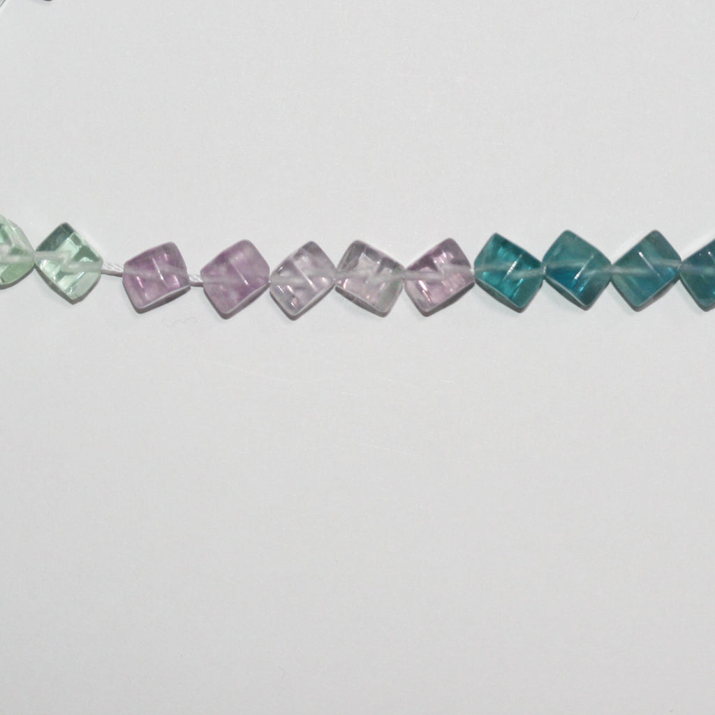 Perles cubiques lisses en fluorite St de 15 pouces, 6 mm - Fil de 39 cm.