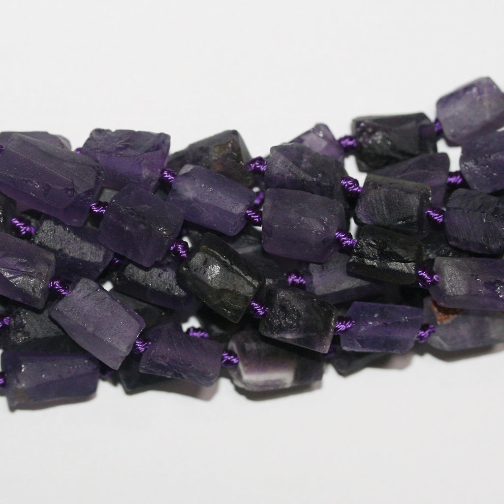 Cuentas de amatista Santa de 16", barril liso sin pulir, 12 x 8 mm, aprox., hilo de 40 cm.