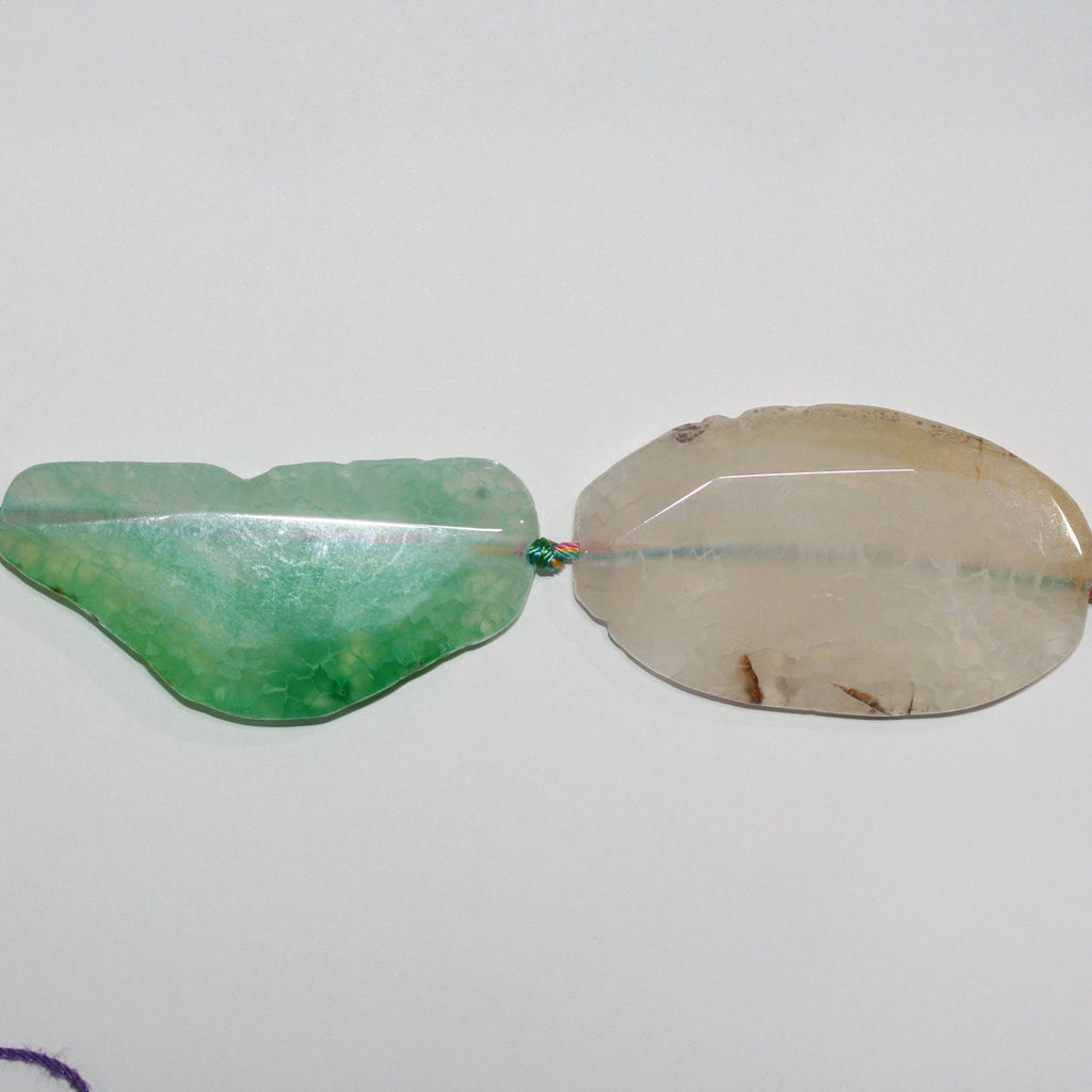 16"  St Multicolor Agate Faceted Oval Beads 58x43mm.Approx-Strand 40cm - Hard Gems