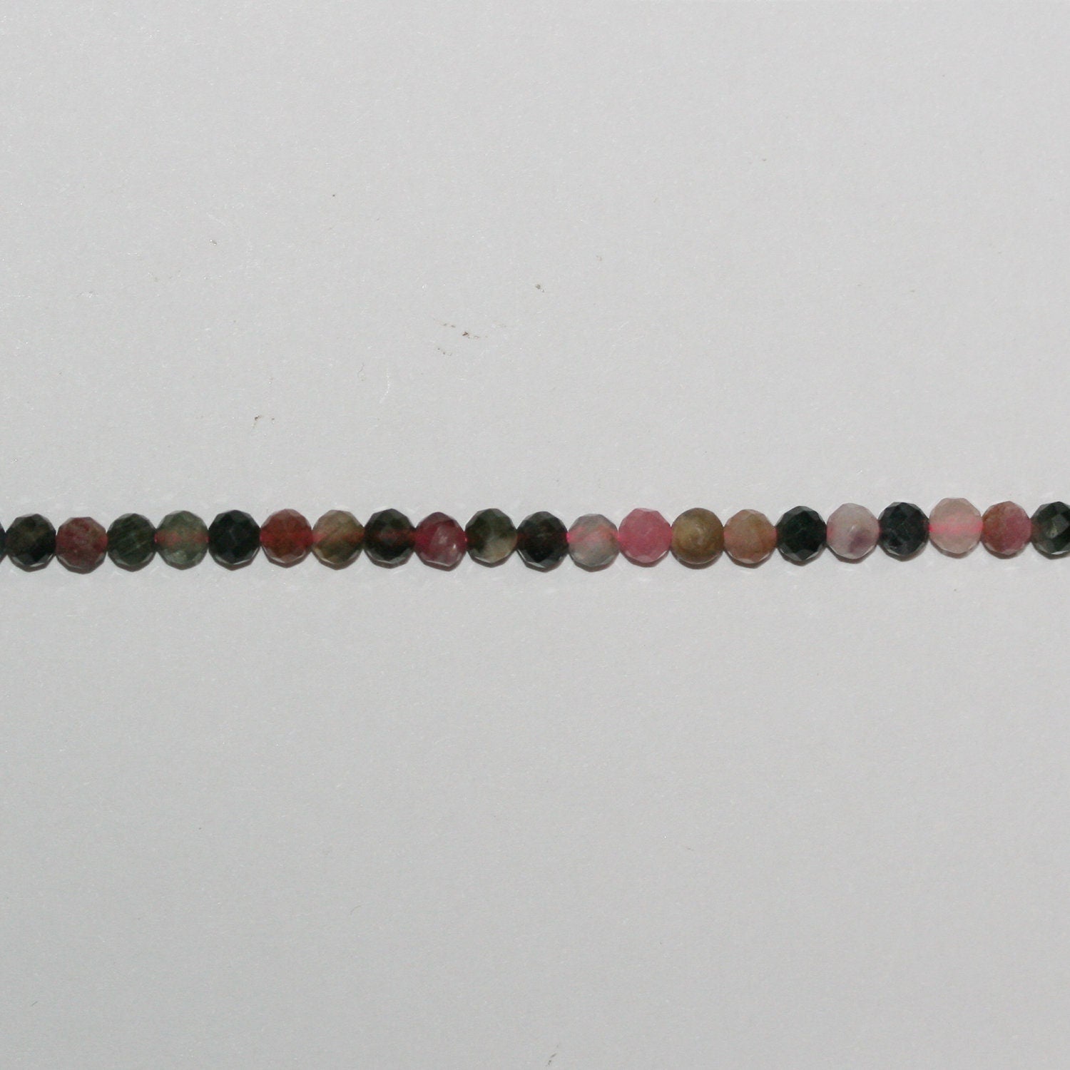 15" St Tourmaline Perles Rondes Facettées 3,5-4 mm.-Rig 39 cm.