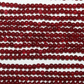 Perles rondes lisses en quartz rouge St 15" 2 mm.-Rig 39 cm.