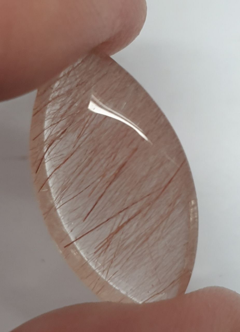 Top Quality Rutilated Quartz Marquise Cabochon 29.3x14.8mm 22.23ct- One of a Kind- Copper Rutilated Quartz- Healing Properties