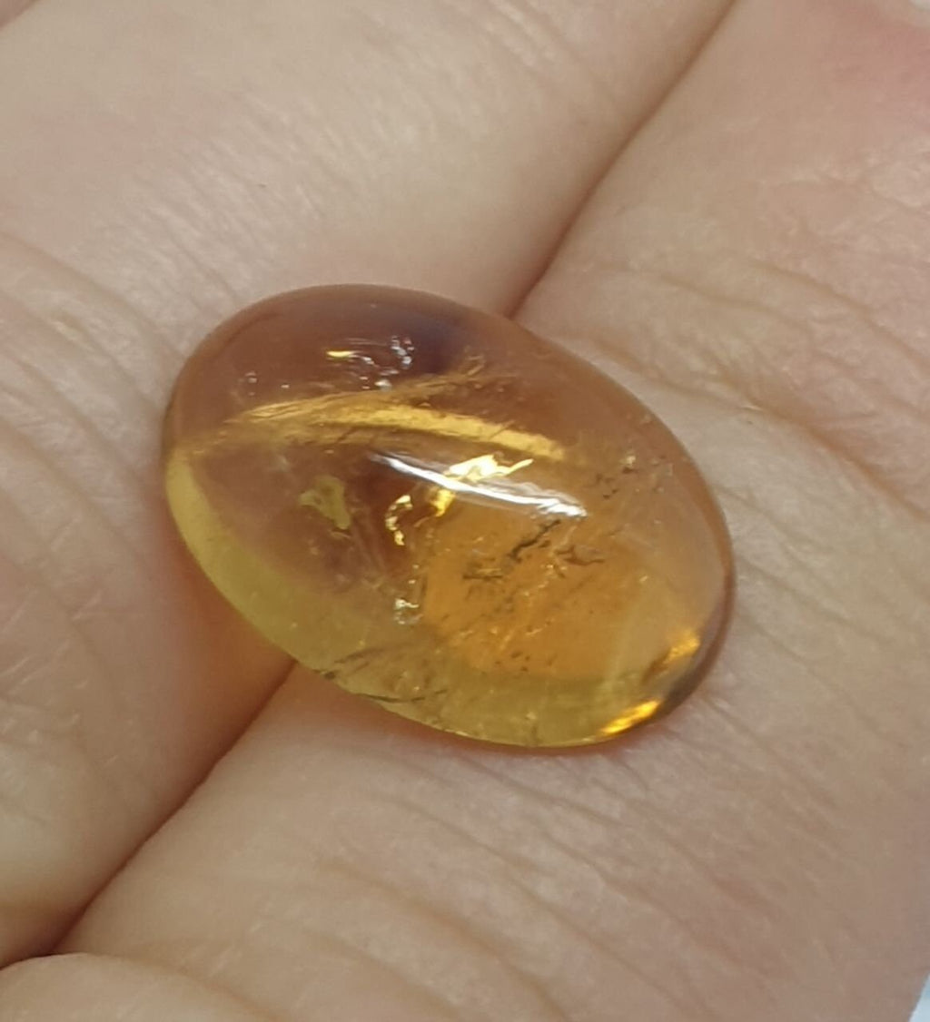 Natural Citrine Oval Cabochon 15.2x10.5mm.-6.4ct- Jewelry Making Supplies
