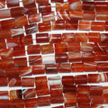 Perles cylindriques lisses en agate à rayures orange St de 15 pouces, 11 x 8 mm. - Fil de 39 cm.