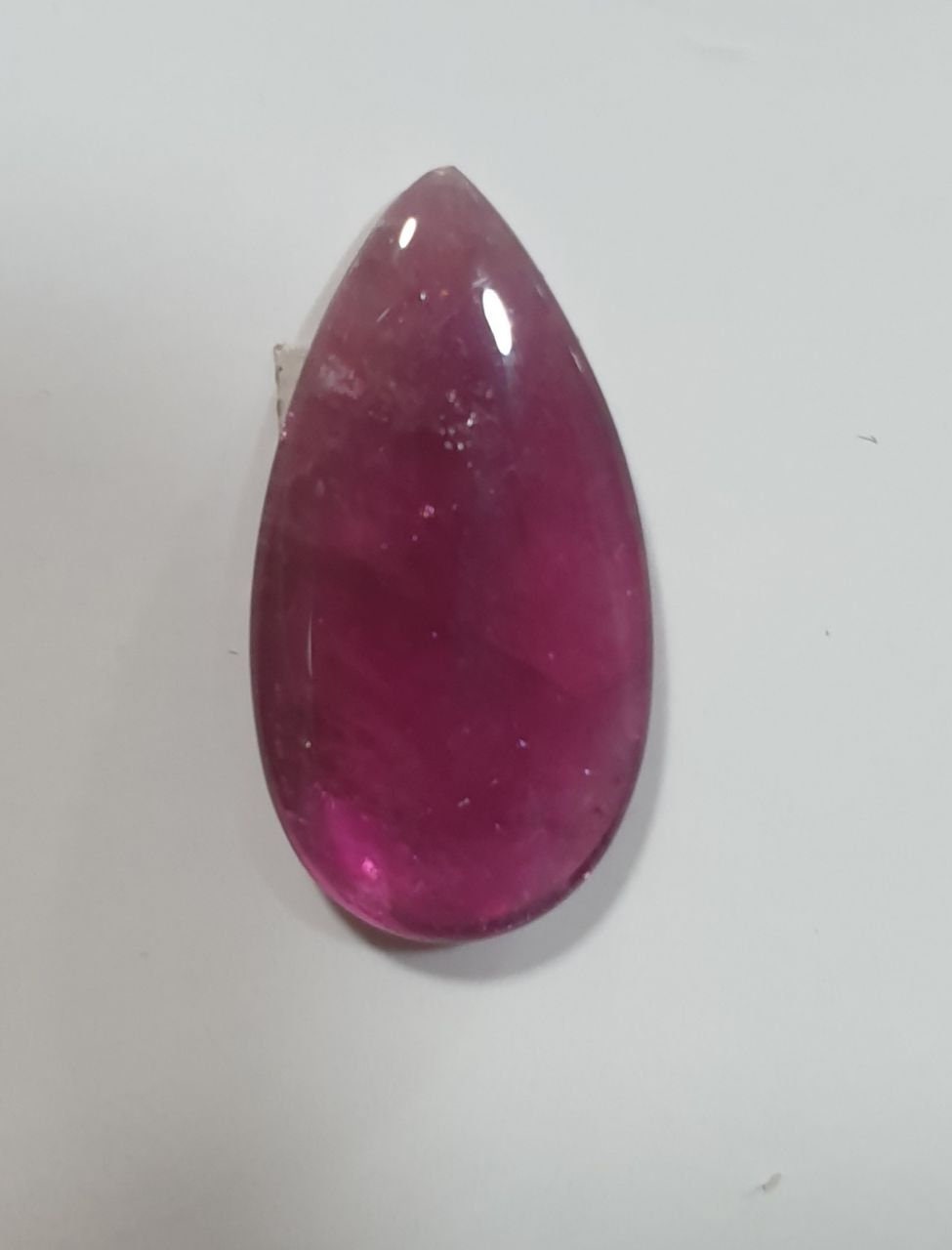 Pink Tourmaline Drop Flat Cabochon 22.14x11.8mm.(7.43ct.). Rubellite
