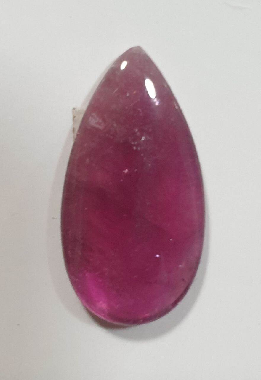 Pink Tourmaline Drop Flat Cabochon 22.14x11.8mm.(7.43ct.). Rubellite