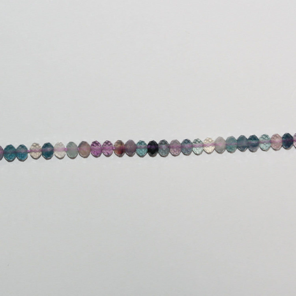 Perles rondelles à facettes en fluorite St de 15 pouces, 4 x 3 mm. - Fil de 39 cm.