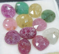 Multi Color  Emerald Sapphire Rose Cut Cabochon Lot Pink Yellow  Orange  White Sapphire Aprox  9-10mm aprox - Hard Gems