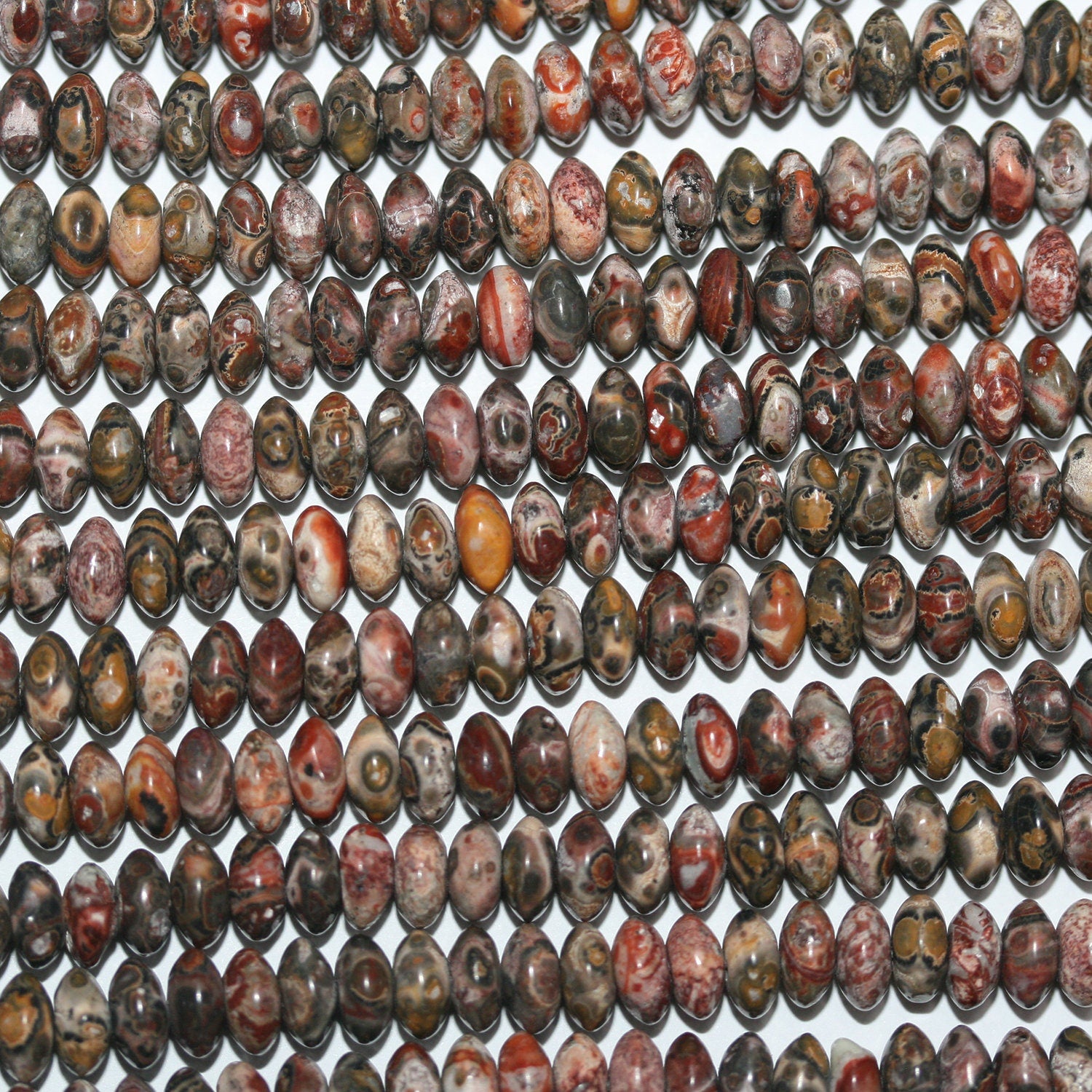 Perles rondelles lisses en jaspe brun St 15" 6x3mm.-Rig 39cm.