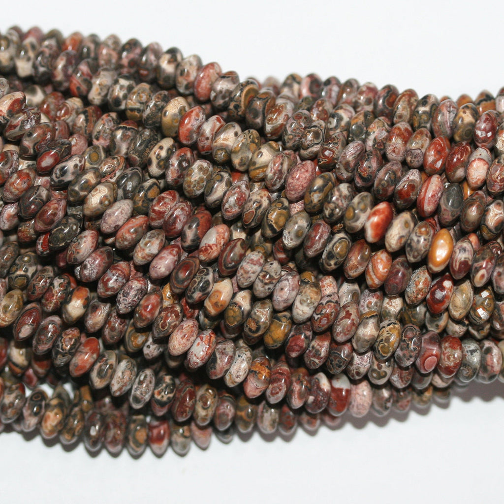 Perles rondelles lisses en jaspe brun St 15" 6x3mm.-Rig 39cm.