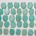 Perles ovales à facettes en amazonite St de 15 pouces, 13 x 17 mm environ - Longueur du fil : 39 cm.