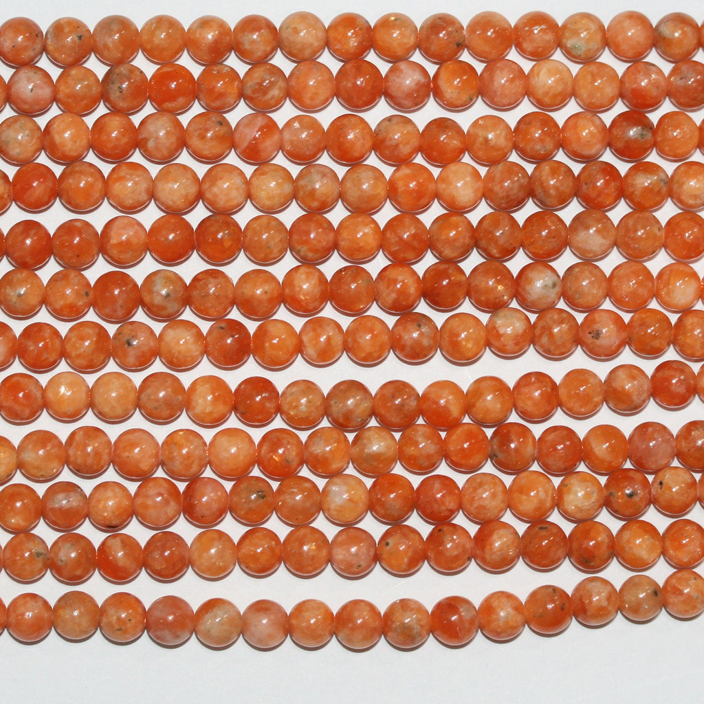 Perles rondes lisses en calcite St de 15 pouces, 6 mm - Fil de 39 cm.