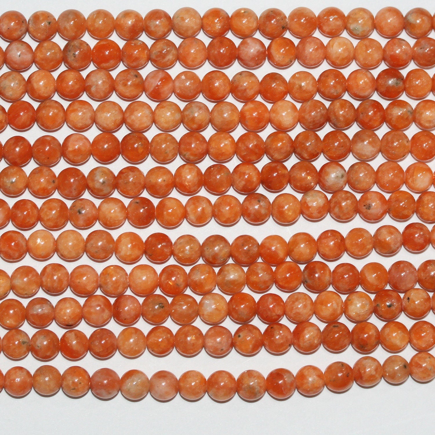 Perles rondes lisses en calcite St de 15 pouces, 6 mm - Fil de 39 cm.