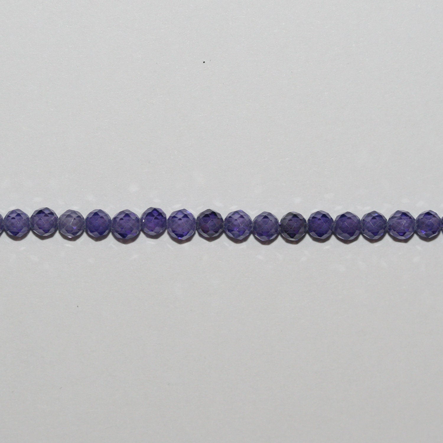 13" St Purple Cubic Zirconia Faceted Round Beads 3mm.Strand 37cm
