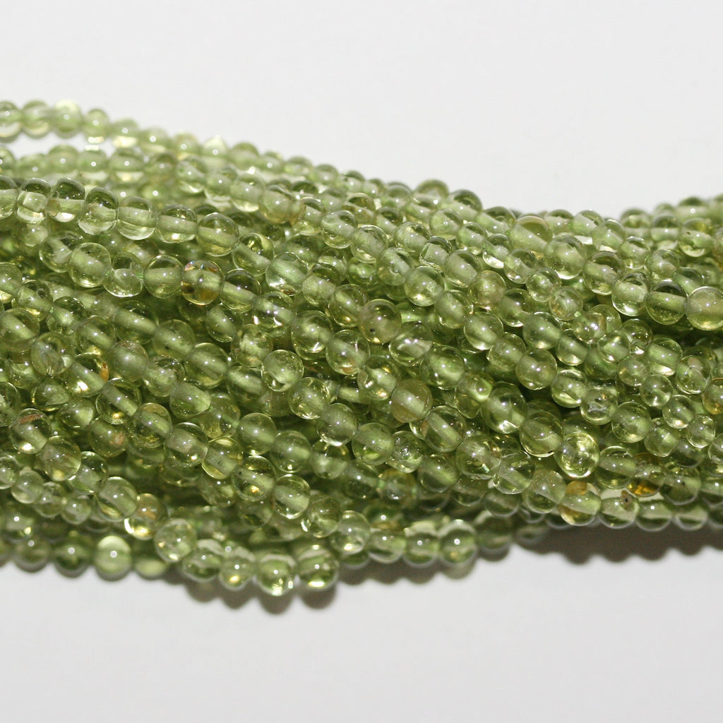 13" St Peridot Smooth Round Beads 2.5-3mm -Strand 36cm
