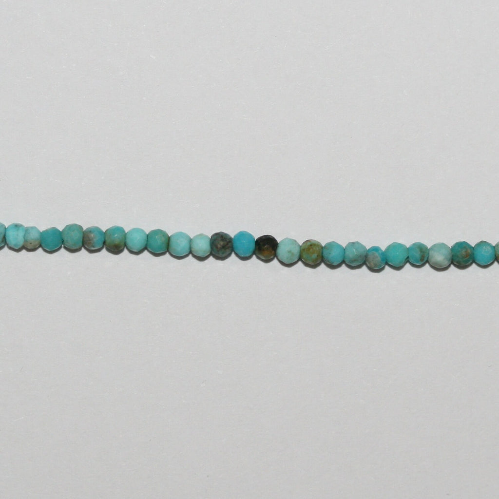 15" St Turquoise  Faceted Rondelle Beads 2x1.5mm.-Strand 39cm. - Hard Gems