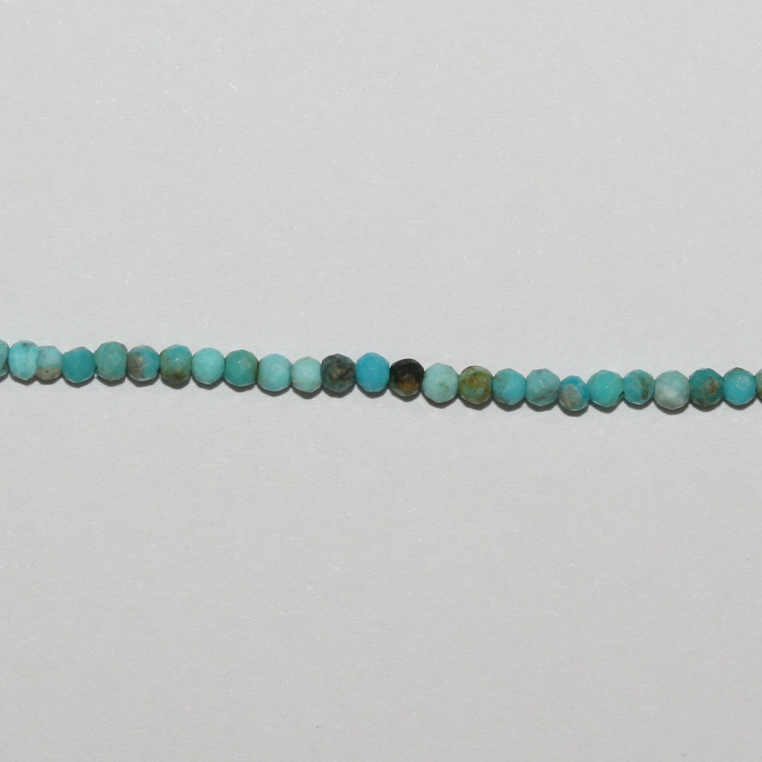 15" St Turquoise  Faceted Rondelle Beads 2x1.5mm.-Strand 39cm. - Hard Gems