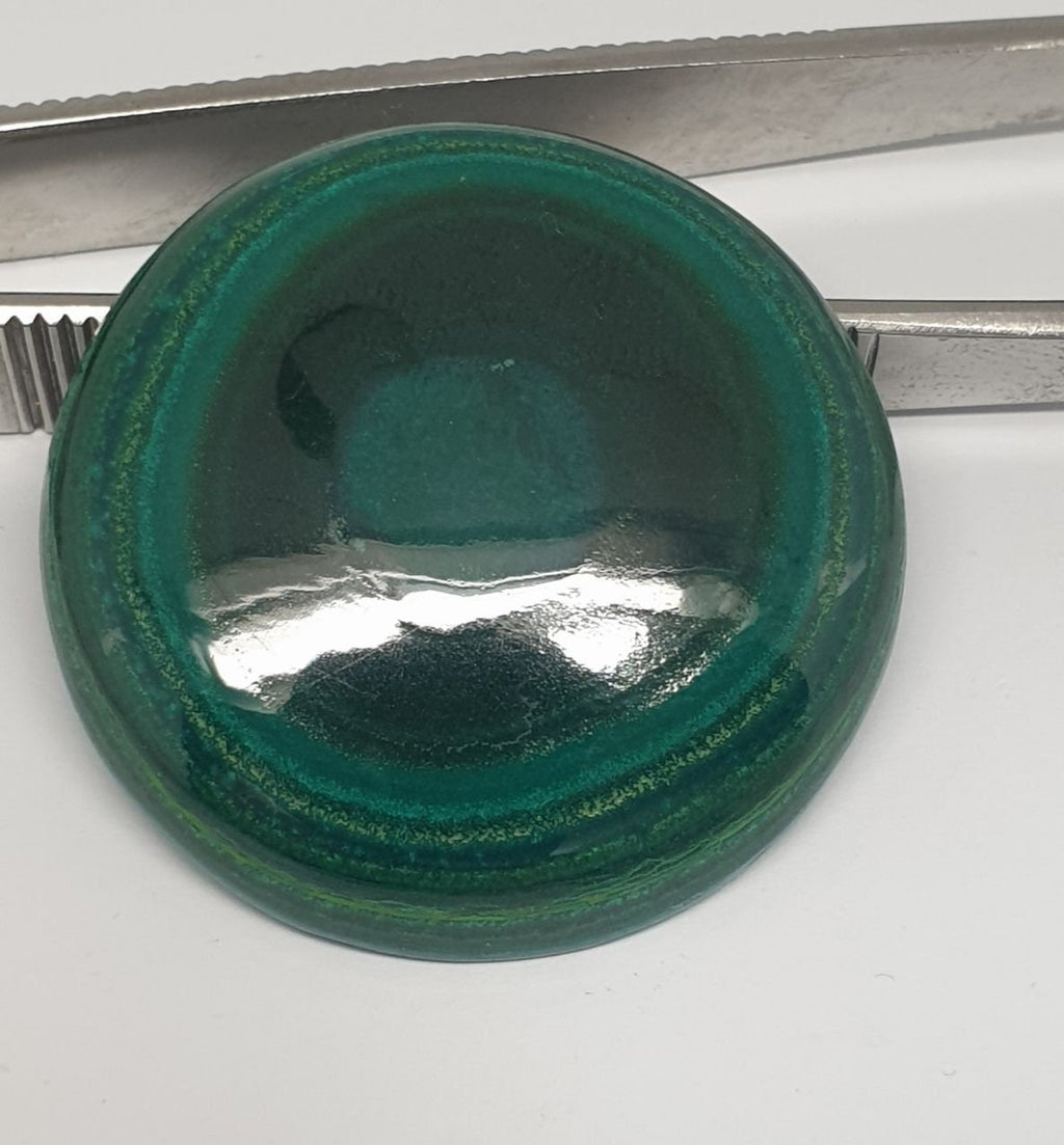 Cabochon rond de malachite de grande taille, 35,4 mm (87 ct) - Pierre précieuse naturelle