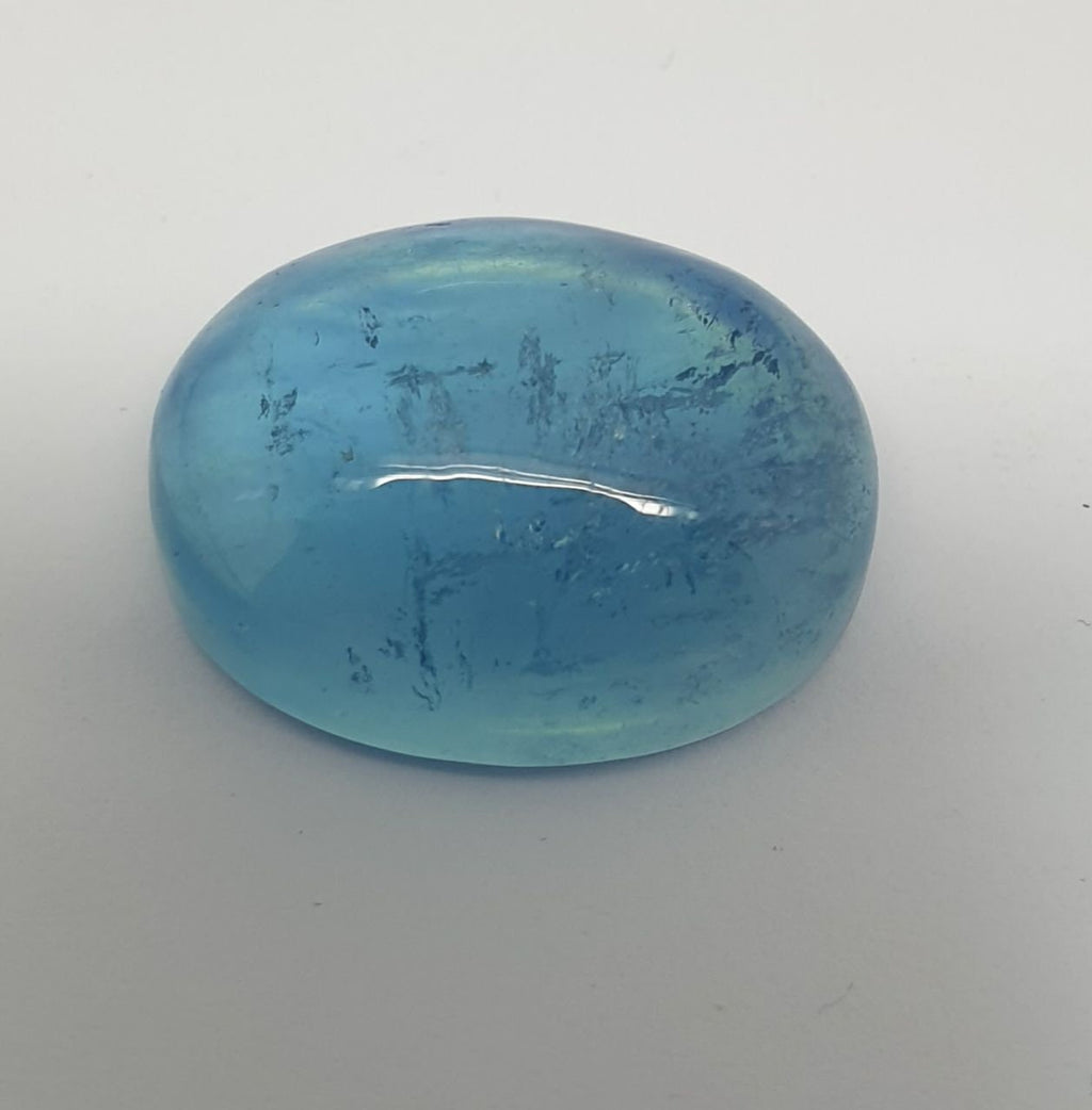 Top Blue Color Aquamarine Cabochon 23x15mm 33.11ct- Natural Gemstone-One Of A Kind
