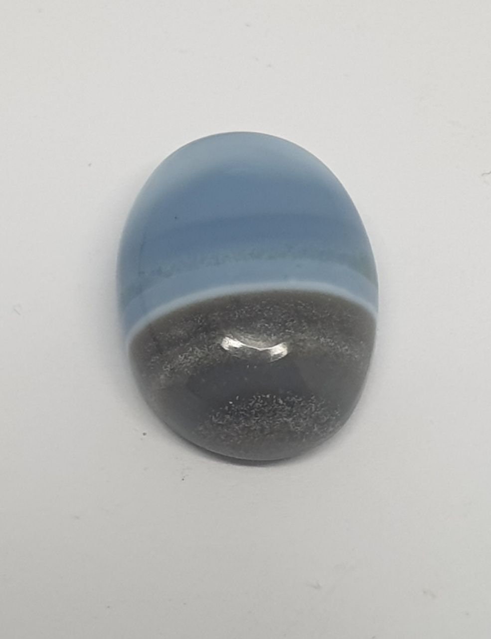 Natural Blue Stripe Opal Oval Cabochon 17x12.5mm.-(10.34ct)