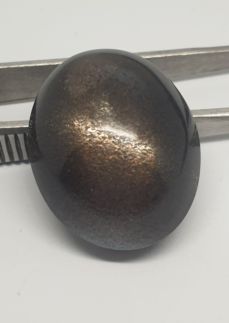 Cabochon ovale lisse en diopside Big Black Star, 23,8 x 19,6 mm (41,3 ct) - Astérisme parfait, qualité supérieure