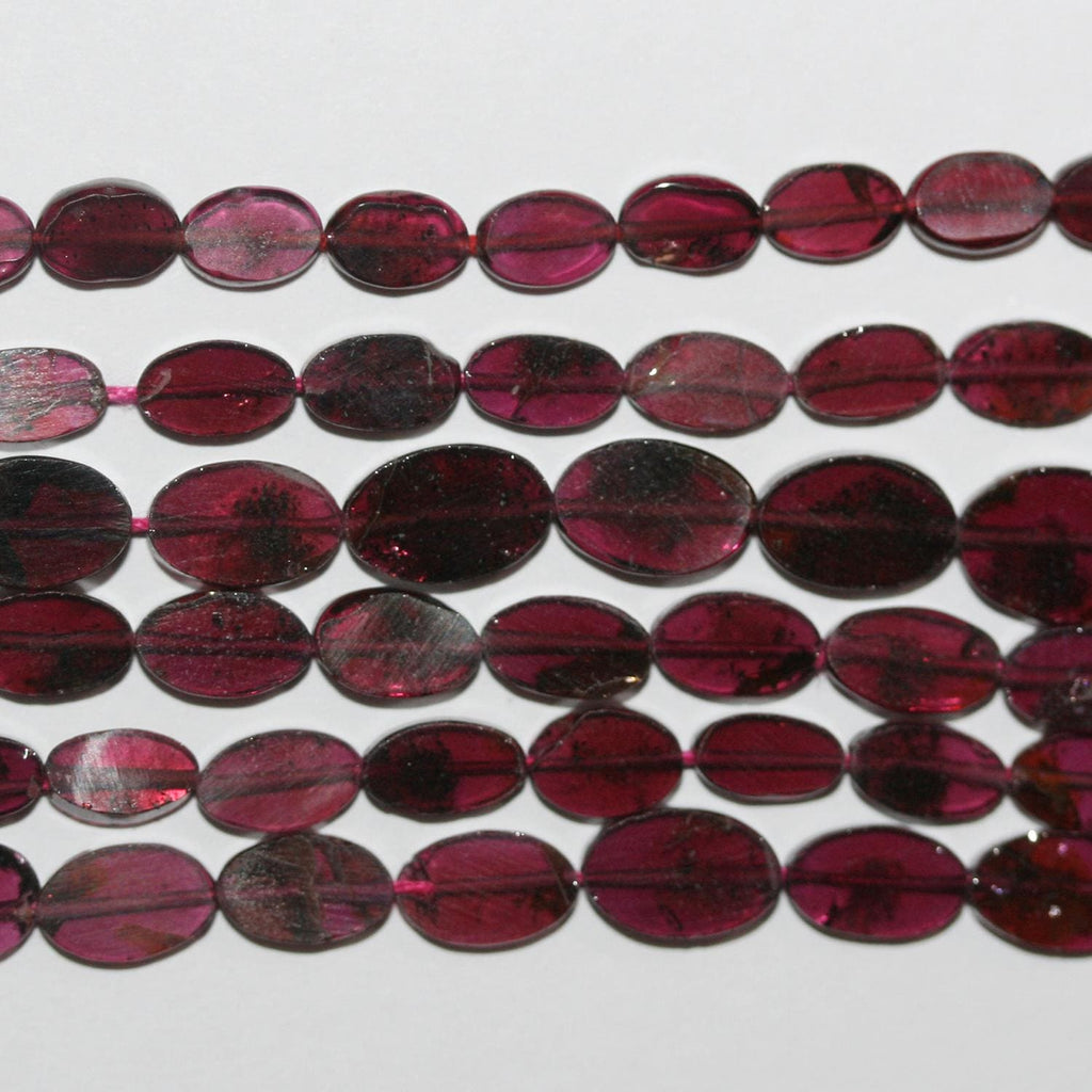 13" St Garnet Smooth Oval Beads 7x5mm.Approx.-Strand 33cm