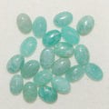 Lote de 20 cabujones ovalados lisos de amazonita de 6 x 4 mm (20 piezas)