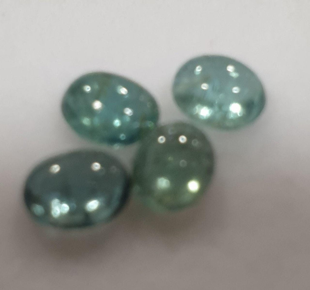 Lot de cabochons ovales de tourmaline bleue 5 x 4 mm (4 pièces) - Pierres précieuses en vrac - Prix de gros