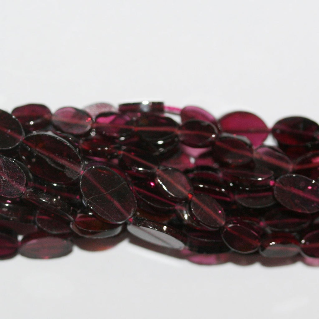 13" St Garnet Smooth Oval Beads 7x5mm.Approx.-Strand 33cm