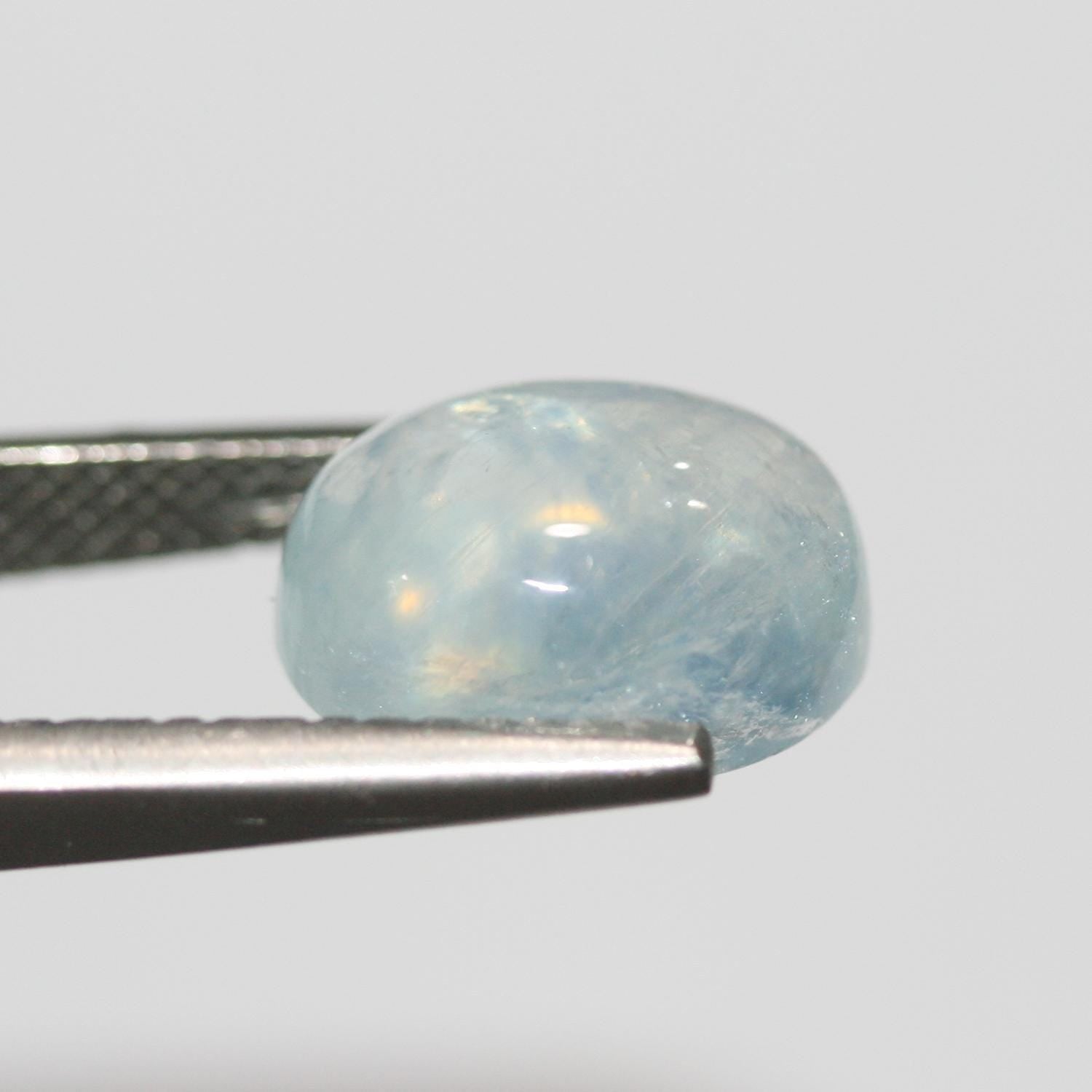 8Pcs Lot Aquamarine Oval Cabochon 12x9mm (8 pcs) - Hard Gems