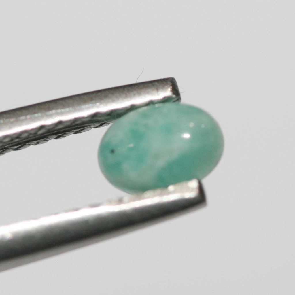 Lote de 20 cabujones ovalados lisos de amazonita de 6 x 4 mm (20 piezas)