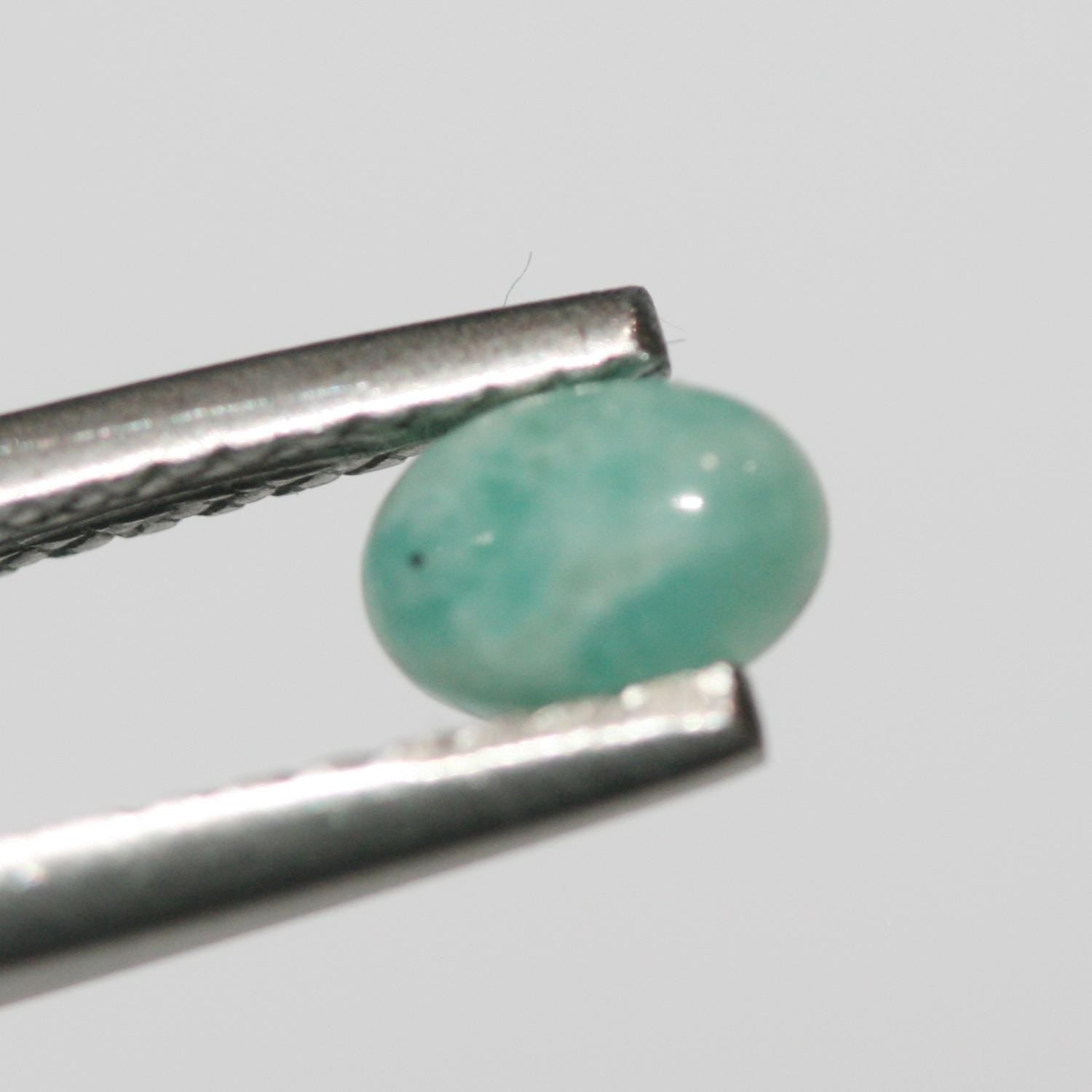 Lote de 20 cabujones ovalados lisos de amazonita de 6 x 4 mm (20 piezas)