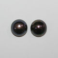1 Pair High Brown Cultured Button Pearl 13.5-14mm.-Approx.-Half Drill. Button Natural  Pearl-Price Per 1 Pair- Pearl Earring